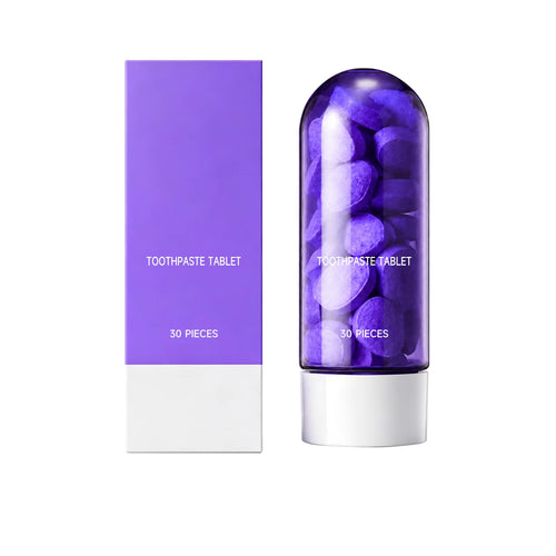 Purple Teeth Whitening Oral Cleaning Removal Toothpaste Tablets Improve Dental Yellowing Oral Care for Lasting Bright Smile